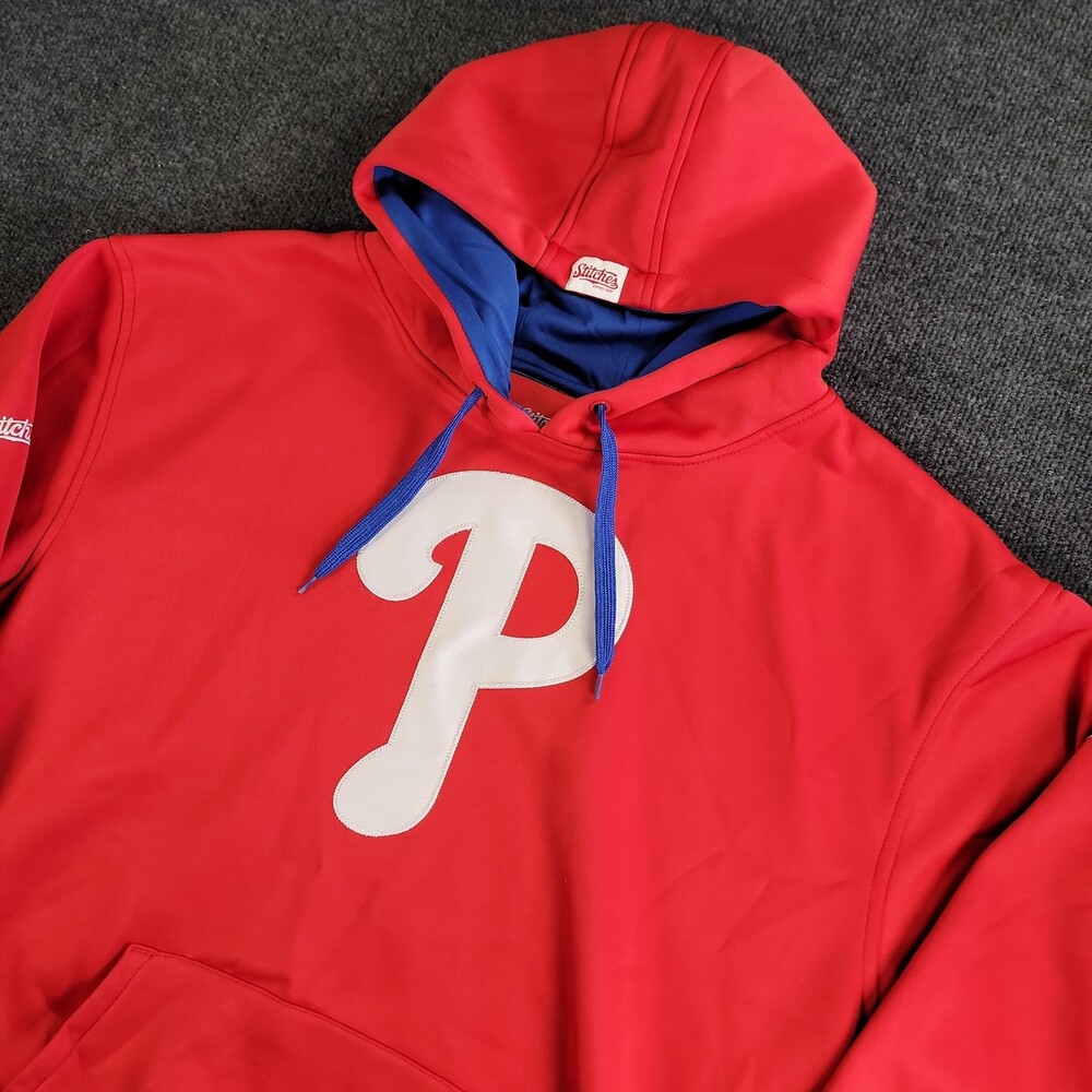 Stitches Athletic Gear MLB Philadelphis Phillies Red Hoodie Sweatshirt XL